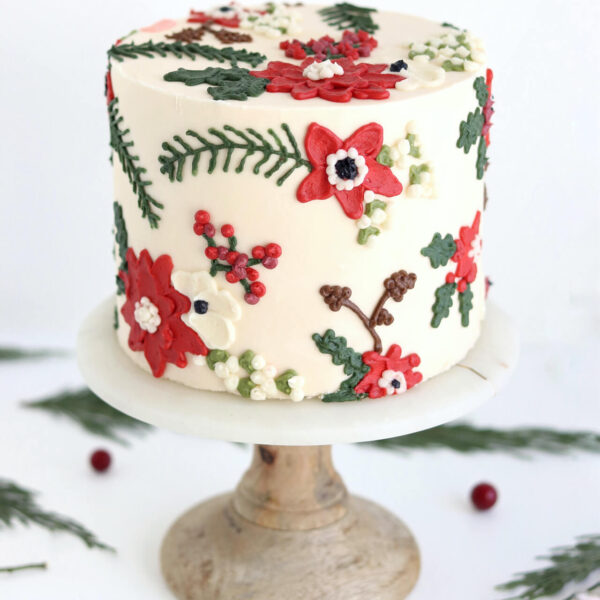 christmas floral cake tutorial
