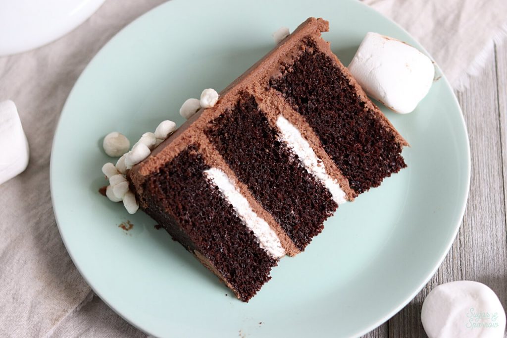 hot cocoa cake recipe with marshallow fluff