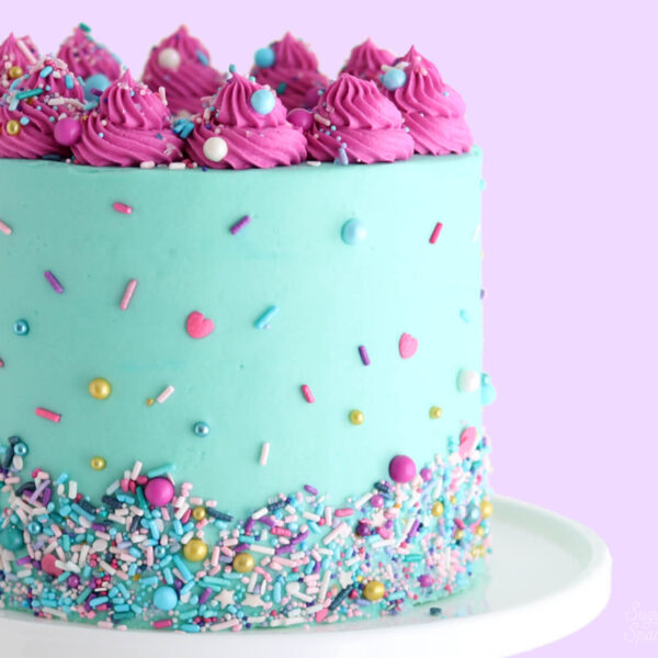 sprinkle cake tutorial by sugar and sparrow