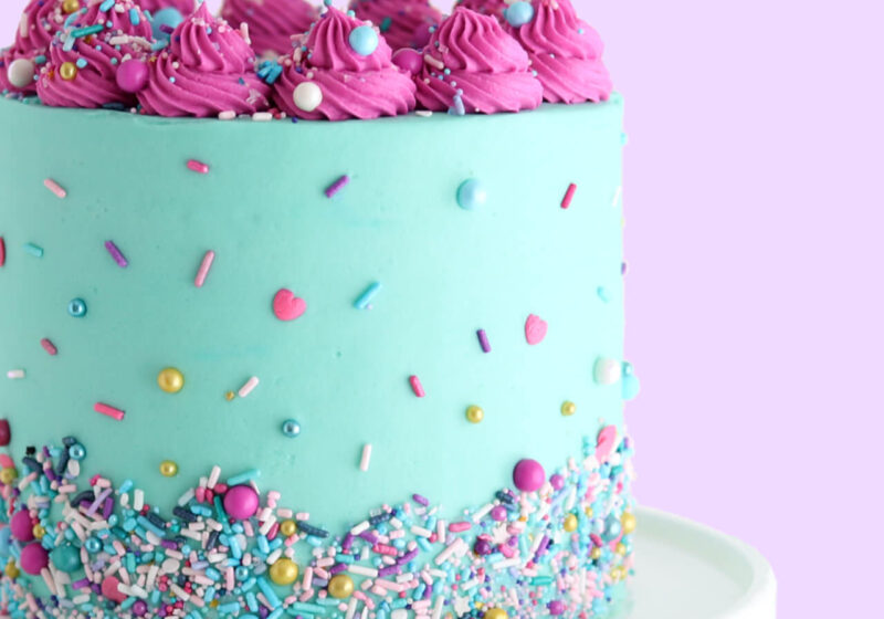 sprinkle cake tutorial by sugar and sparrow
