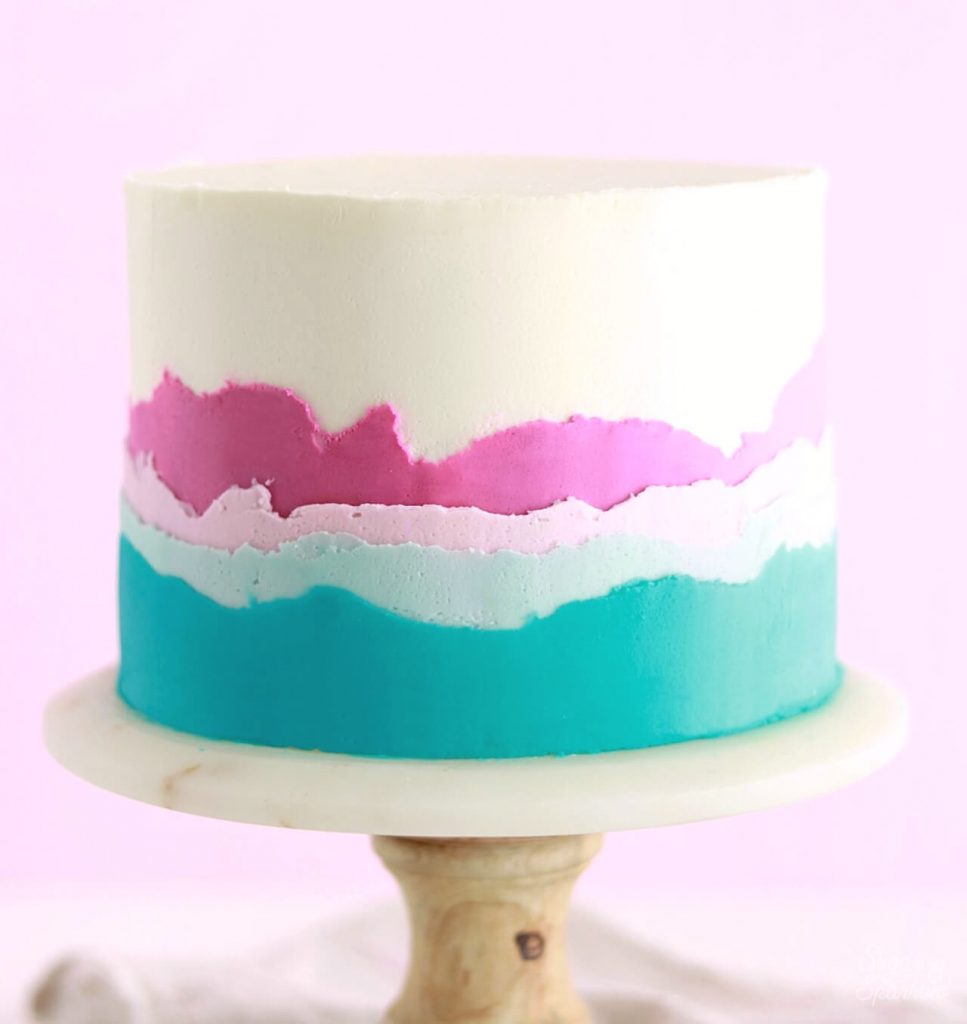 layered ombre with buttercream