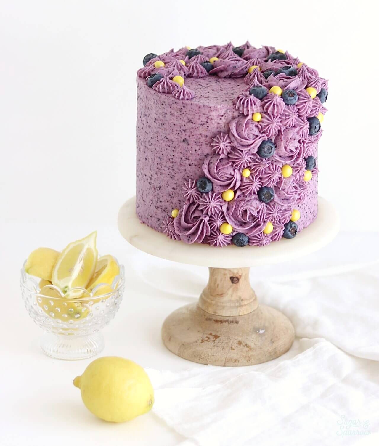 lemon layer cake recipe with blueberry buttercream