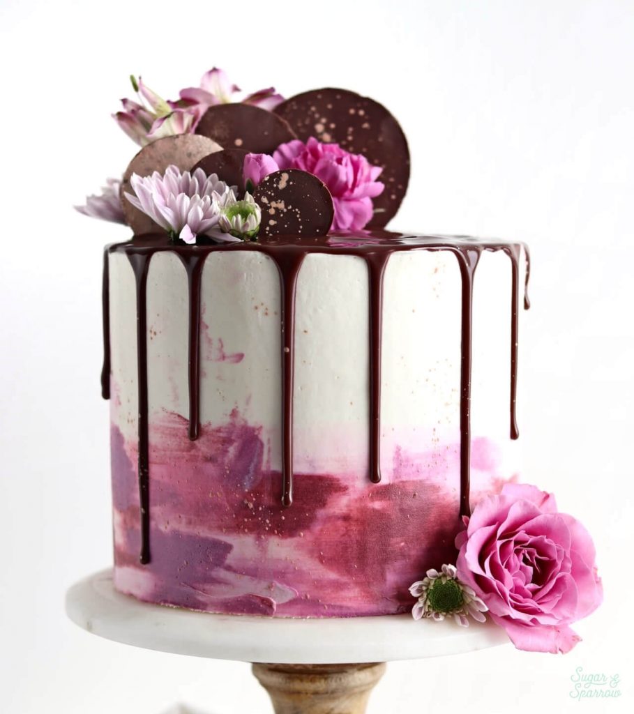 when to add flowers to cake