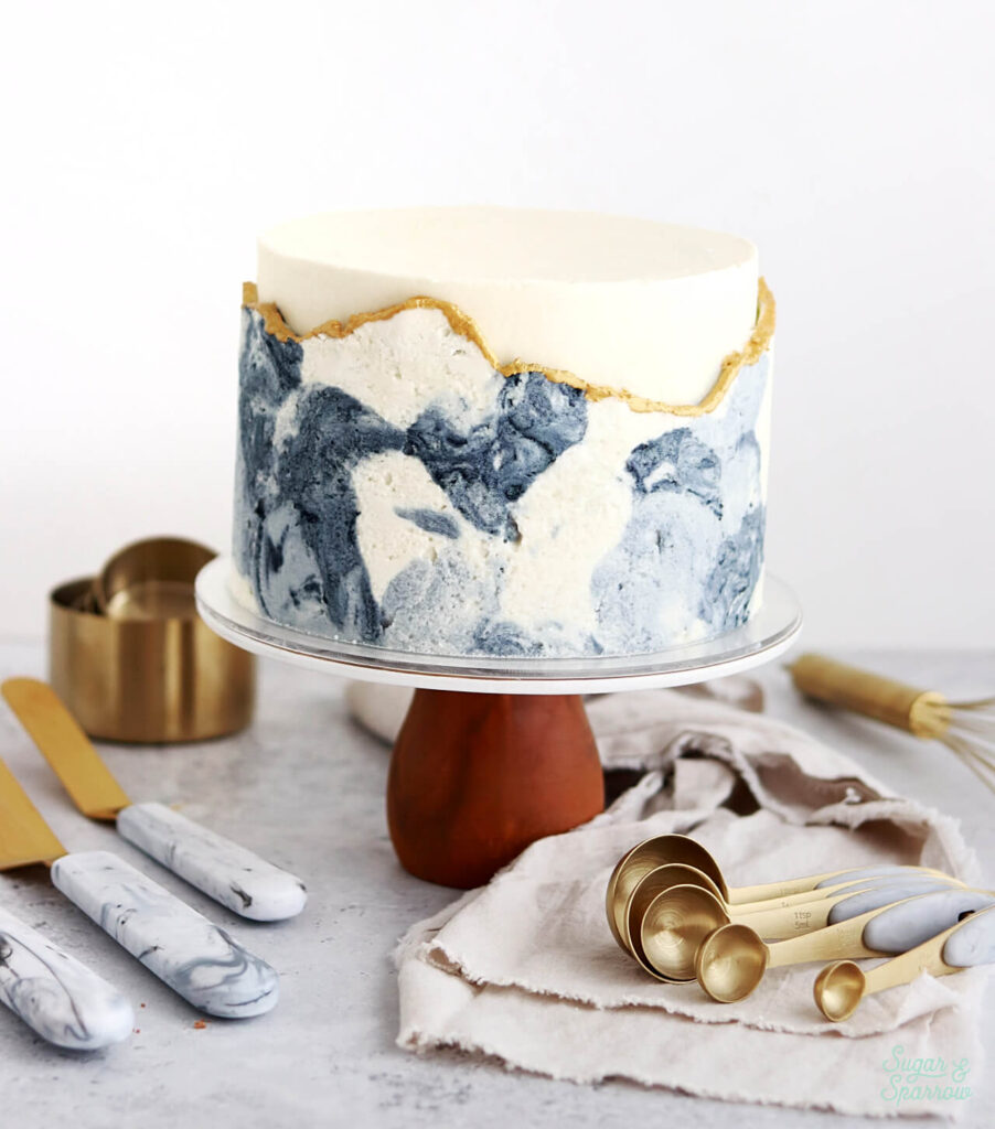 marble buttercream cake tutorial