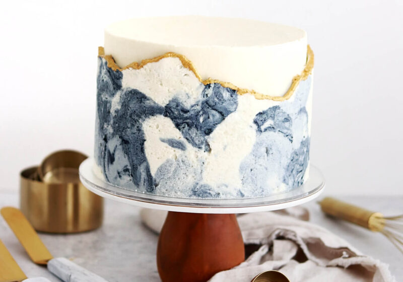 marble buttercream cake tutorial