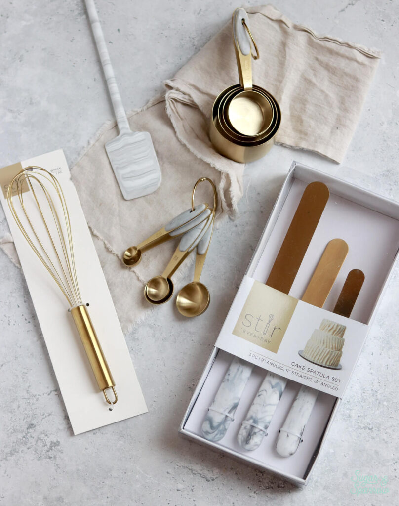 Stir gold and marble cake tools at JOANN