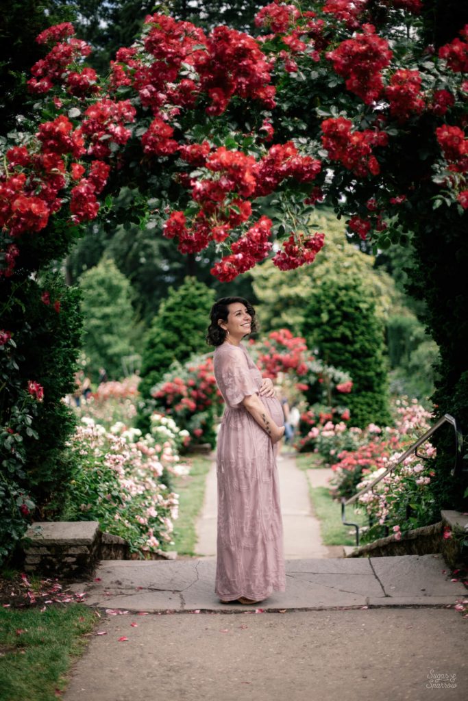 portland rose gardens maternity photos