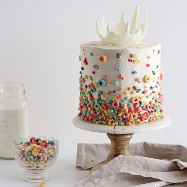 milk and cereal cake by sugar and sparrow