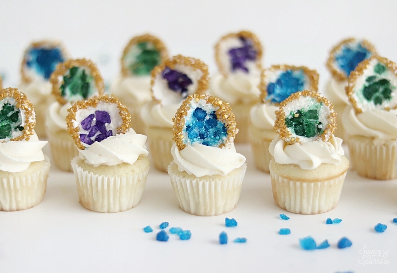 geode cupcakes topper tutorial