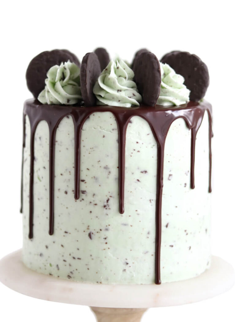 mint chocolate chip cake by sugar and sparrow