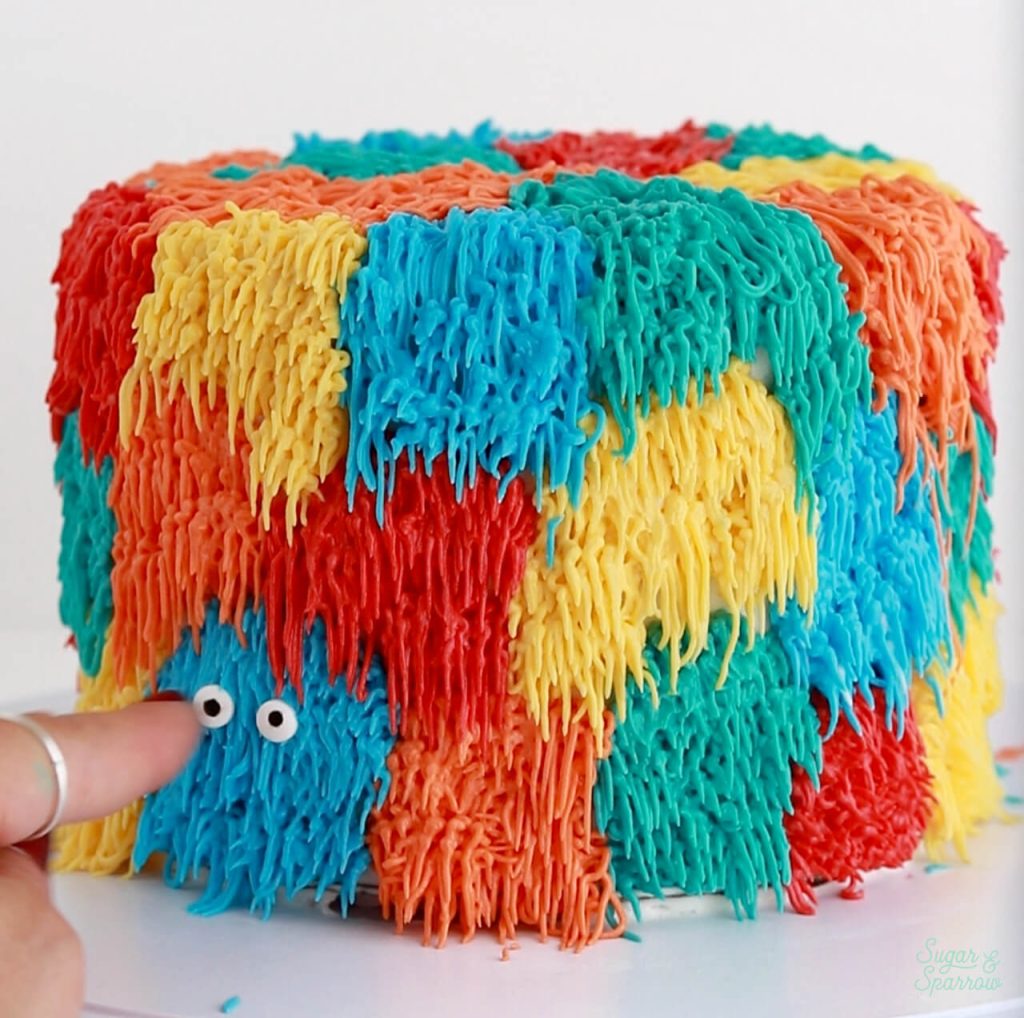 monster shag cake tutorial by sugar and sparrow