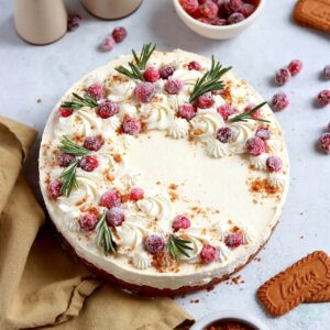 no bake eggnog cheesecake recipe by sugar and sparrow