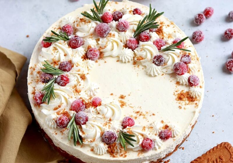 no bake eggnog cheesecake recipe by sugar and sparrow