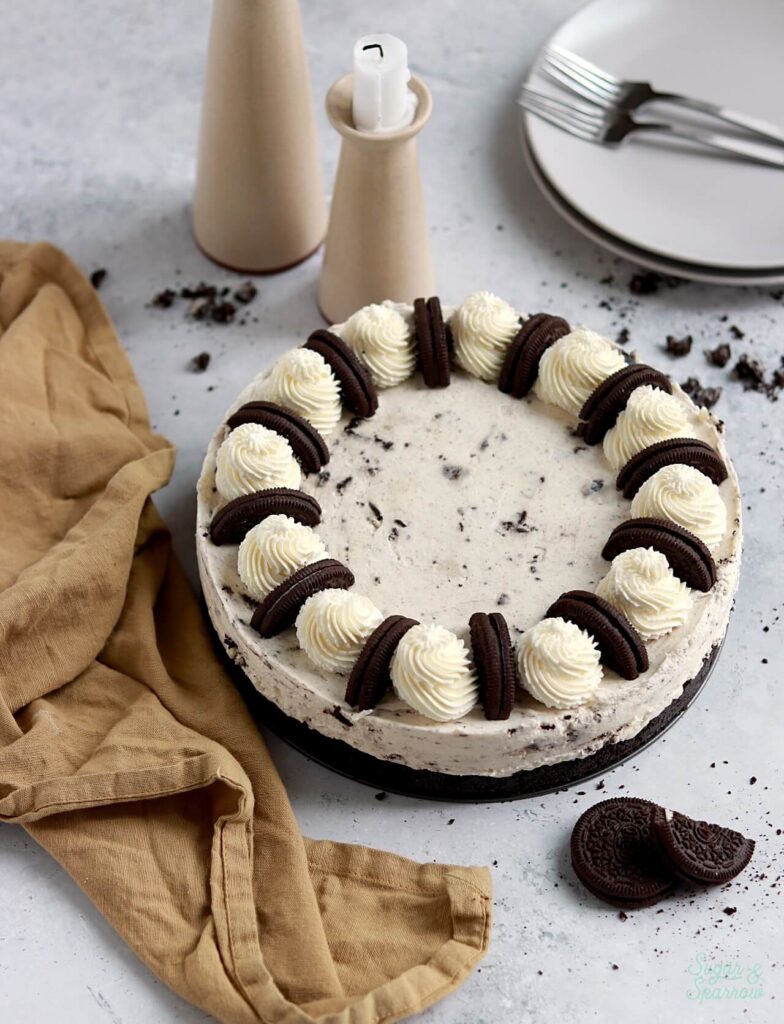oreo cheesecake with homemade whipped cream recipe