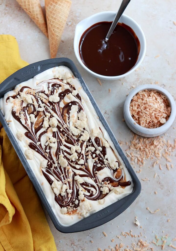 samoa girl scout cookie ice cream recipe