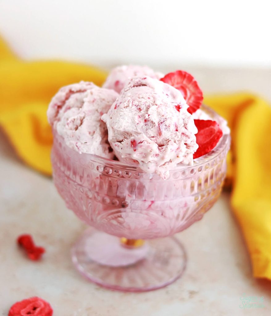 strawberry ice cream recipe by sugar and sparrow