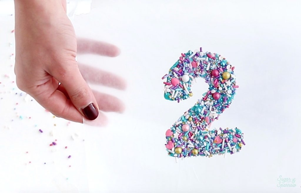 sprinkled number cake topper tutorial