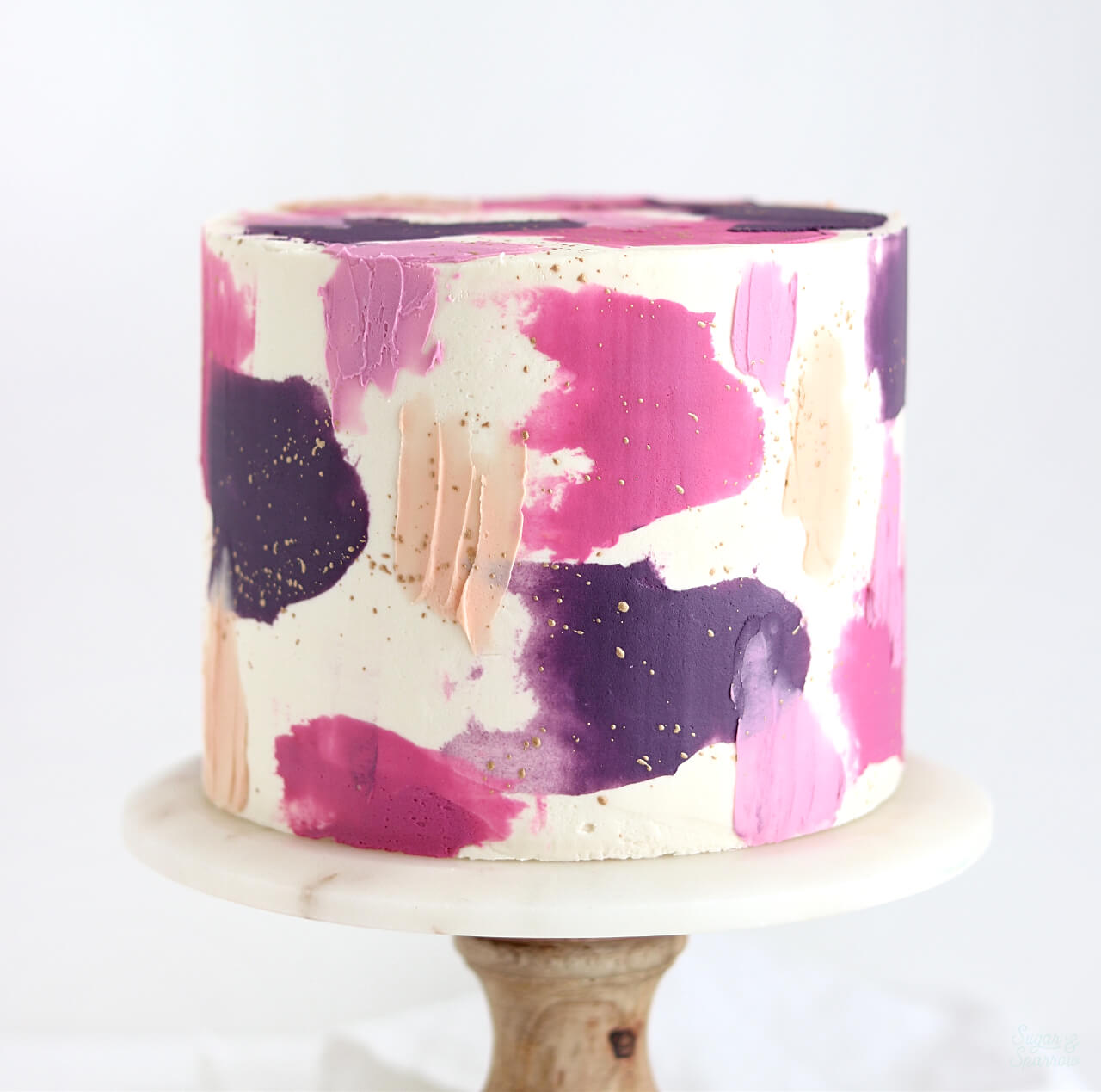 Painted buttercream cake by Sugar and Sparrow