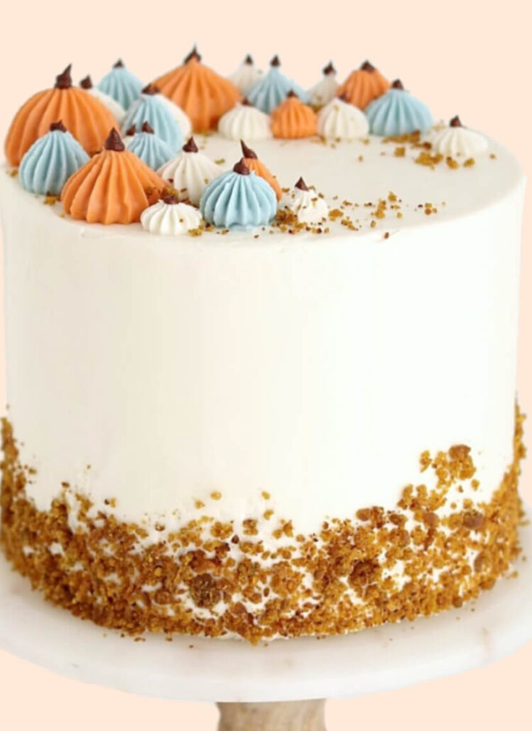 pumpkin layer cake by sugar and sparrow