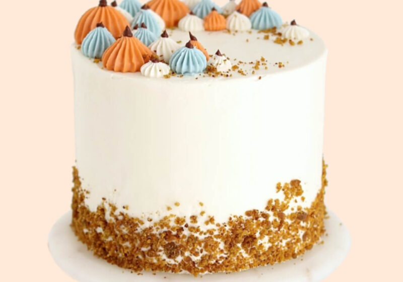 pumpkin layer cake by sugar and sparrow