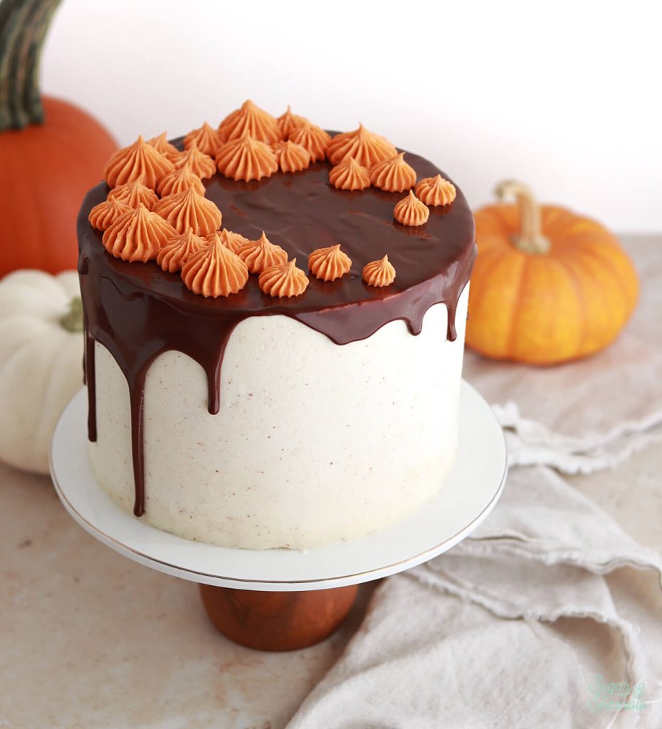 pumpkin chocolate cake recipe with brown butter frosting