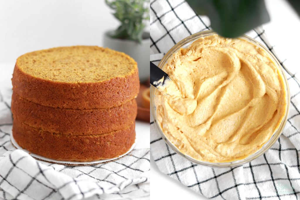 pumpkin cake with pumpkin creme filling