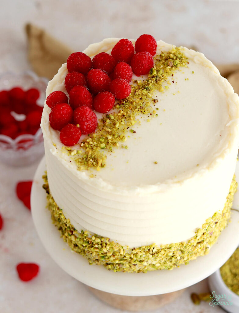 mascarpone buttercream recipe with pistachio raspberry cake