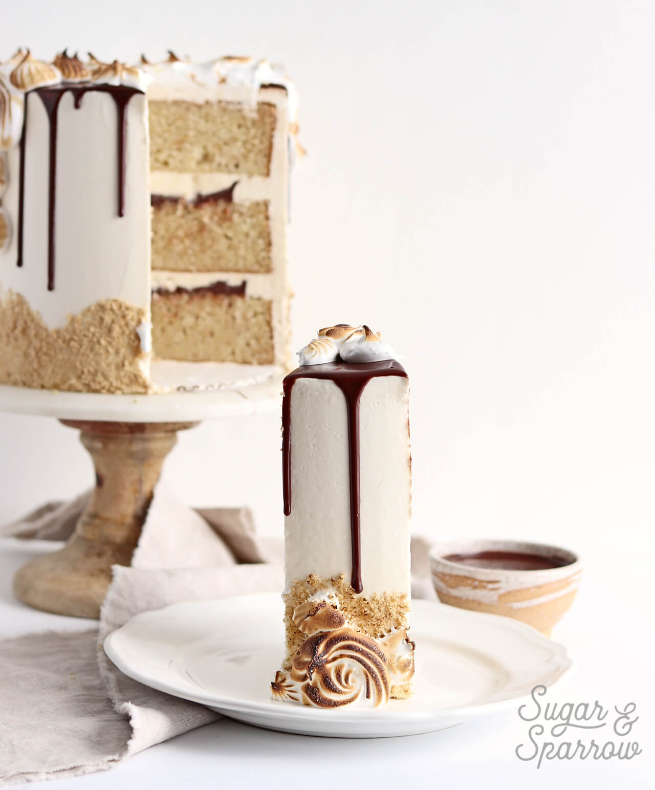 graham cracker cake recipe by sugar and sparrow