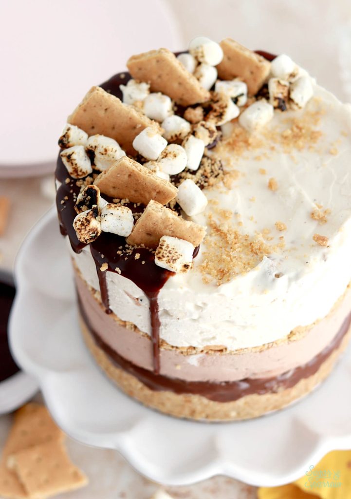 no churn smores ice cream cake recipe