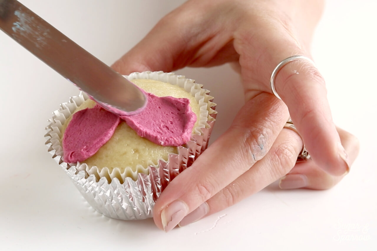 paint cupcakes with buttercream