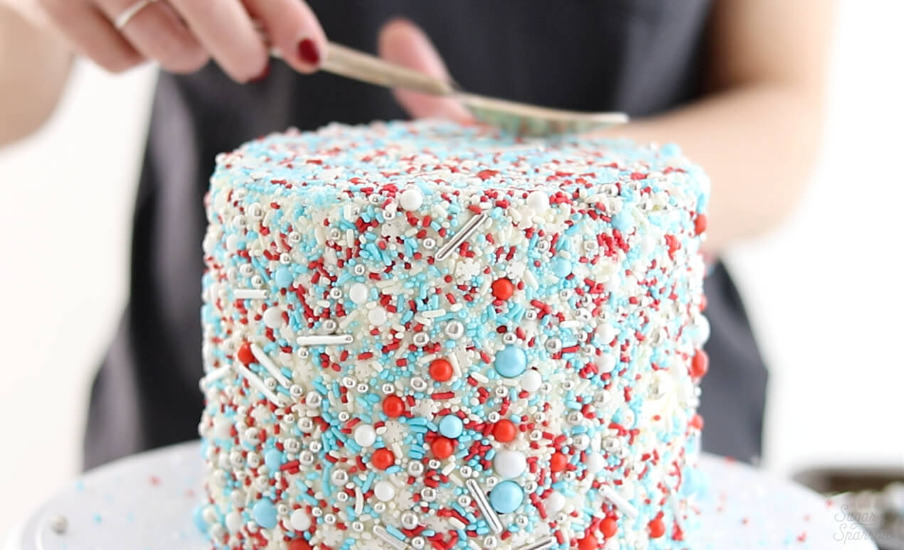 sprinkle cake tutorial by sugar and sparrow