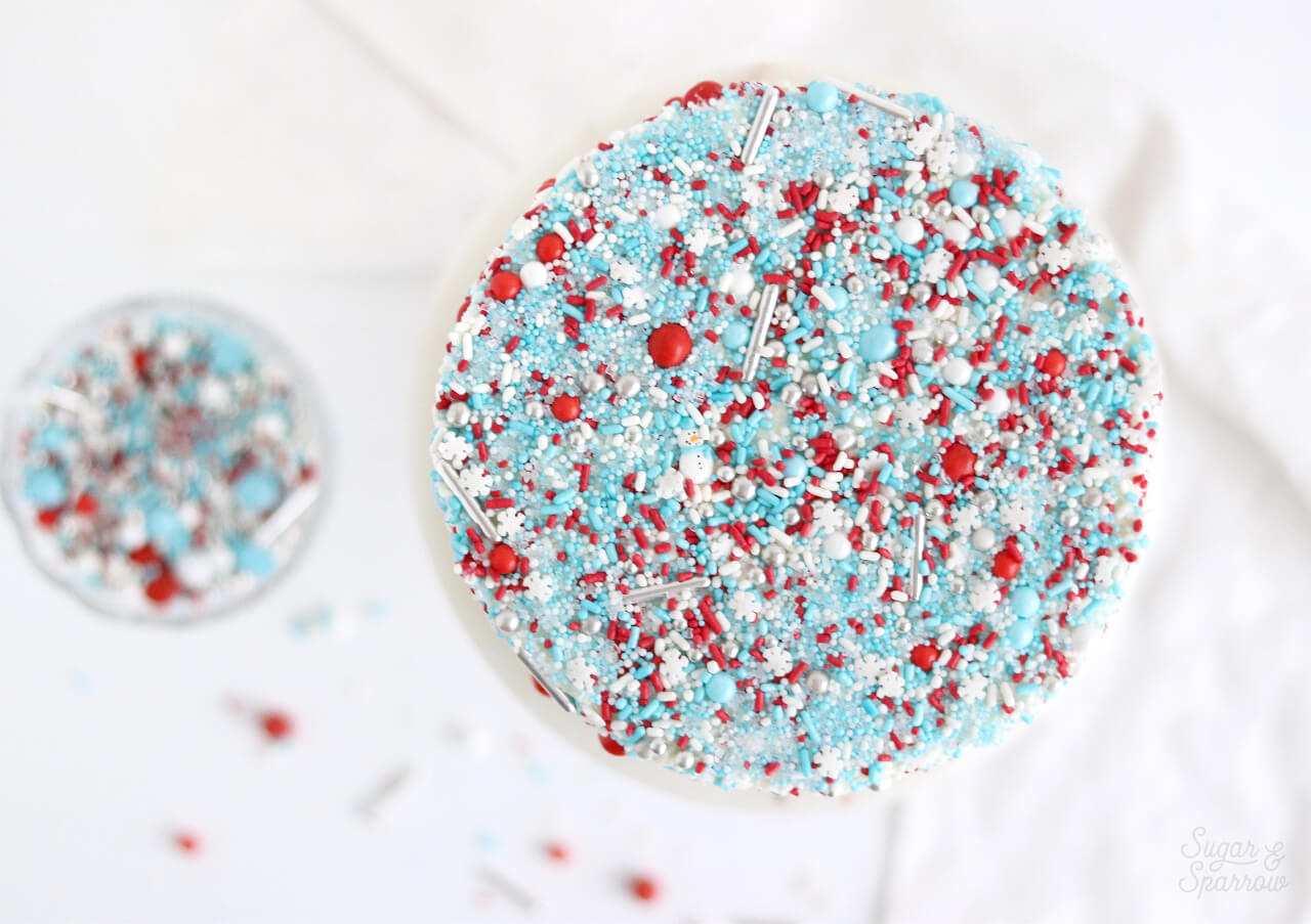 sprinklepop sprinkles cake by sugar and sparrow