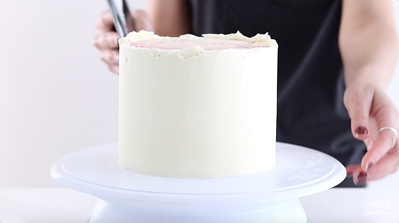 how to frost a cake with smooth buttercream