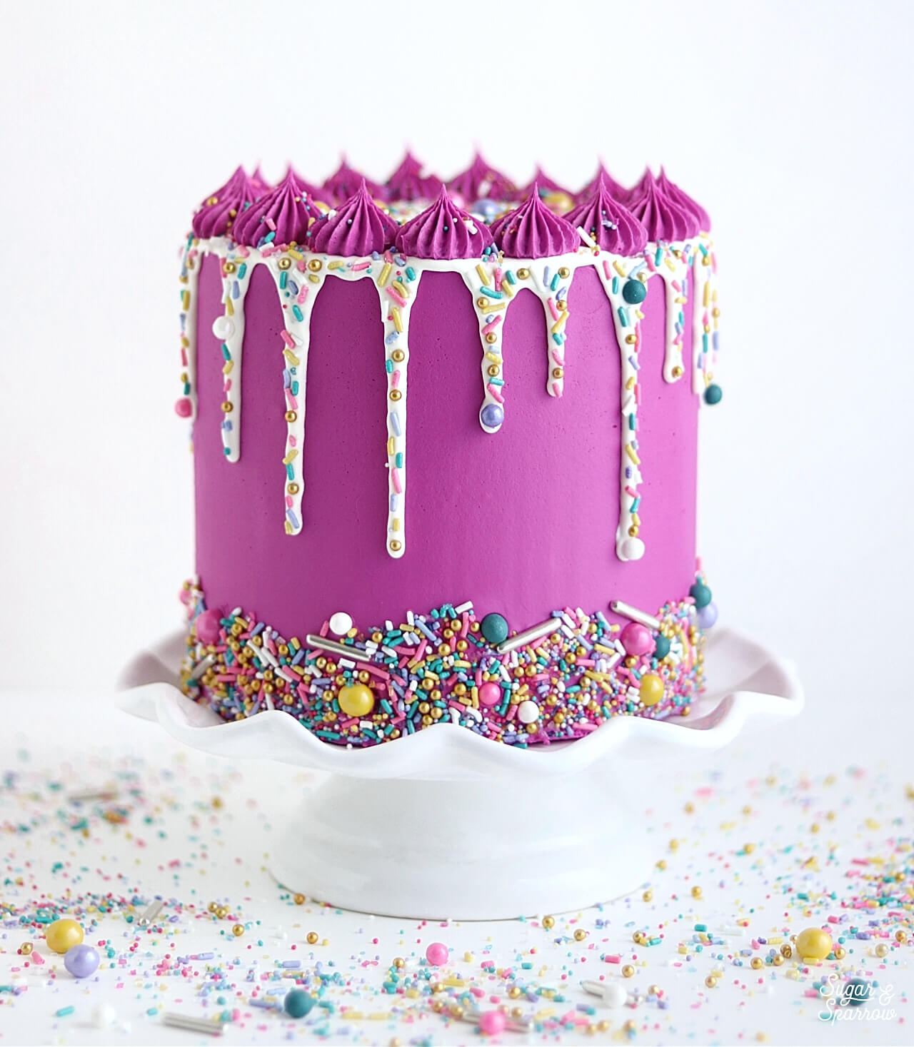 drip cake with sprinkles