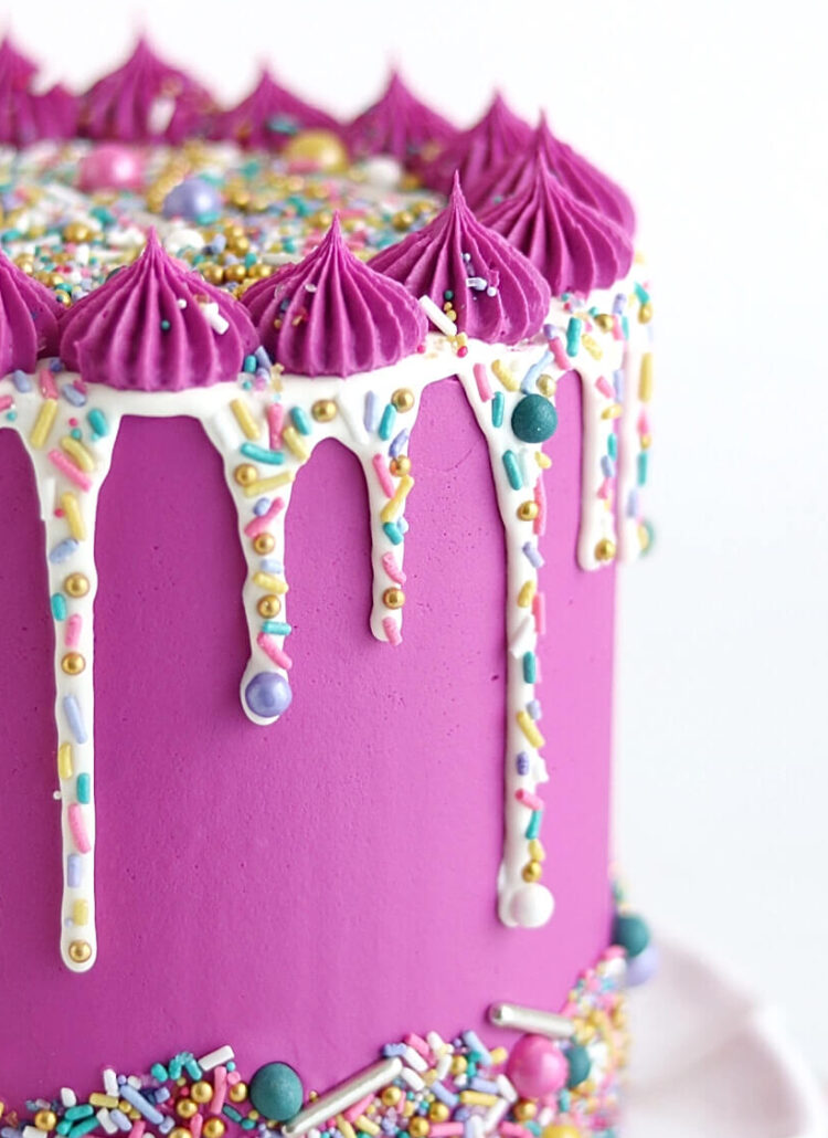 sprinkle drip cake tutorial