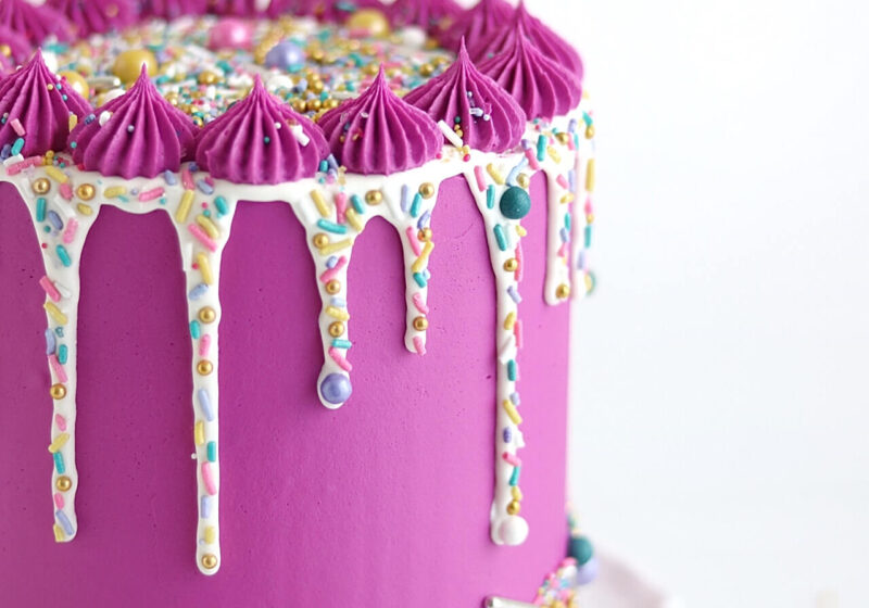 sprinkle drip cake tutorial