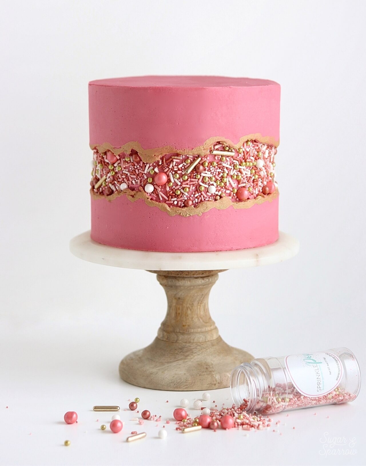 sprinkle fault line cake tutorial