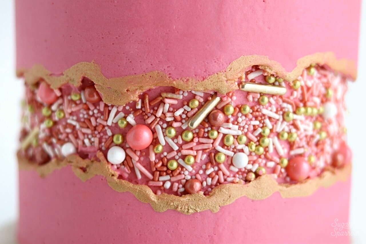 sprinkle fault line cake with sprinklepop sprinkles