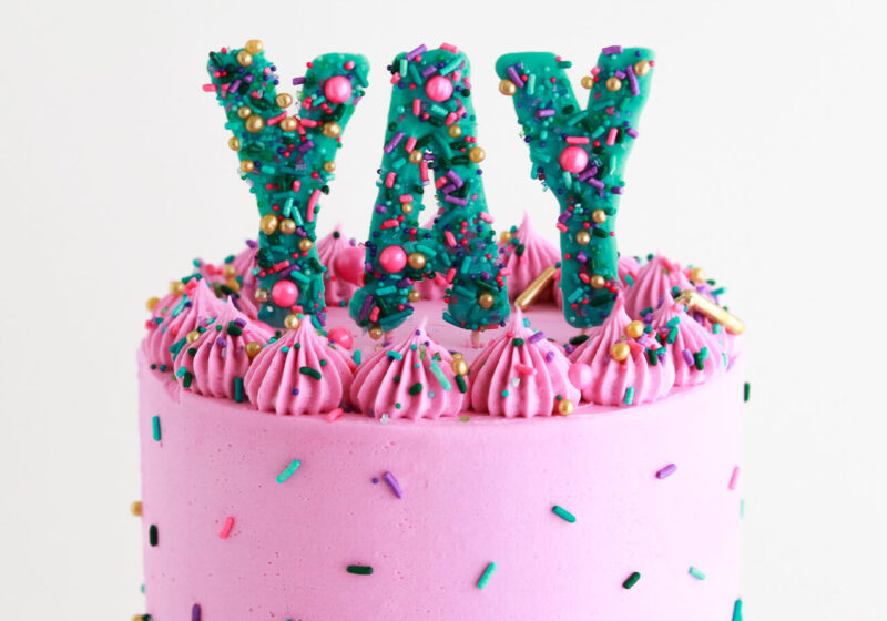 sprinkle letter cake toppers