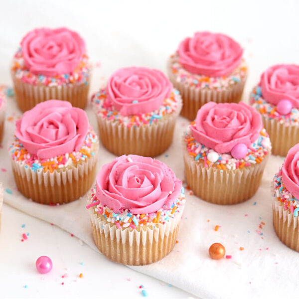 sprinkle rose cupcakes tutorial