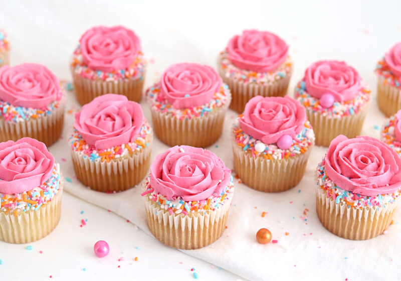sprinkle rose cupcakes tutorial