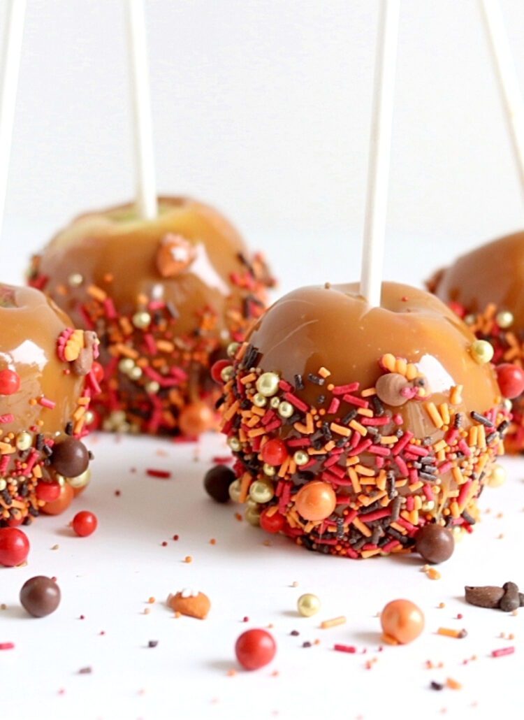 sprinkled caramel apples