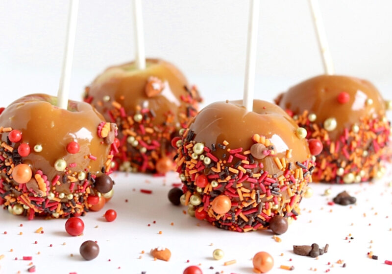 sprinkled caramel apples