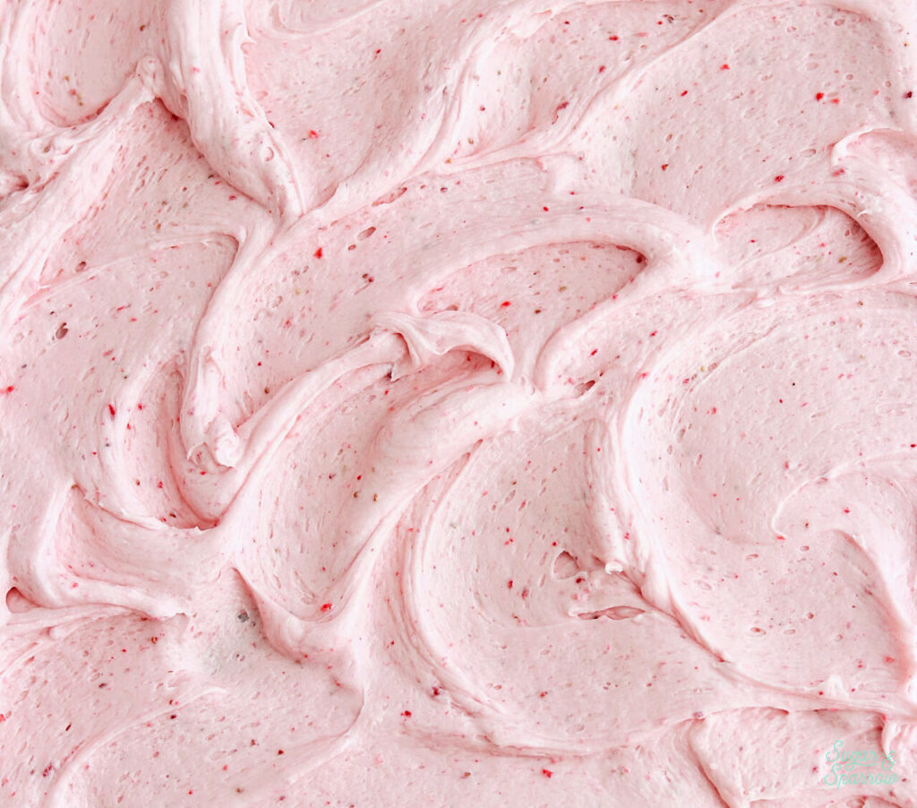 strawberry buttercream recipe by sugar and sparrow