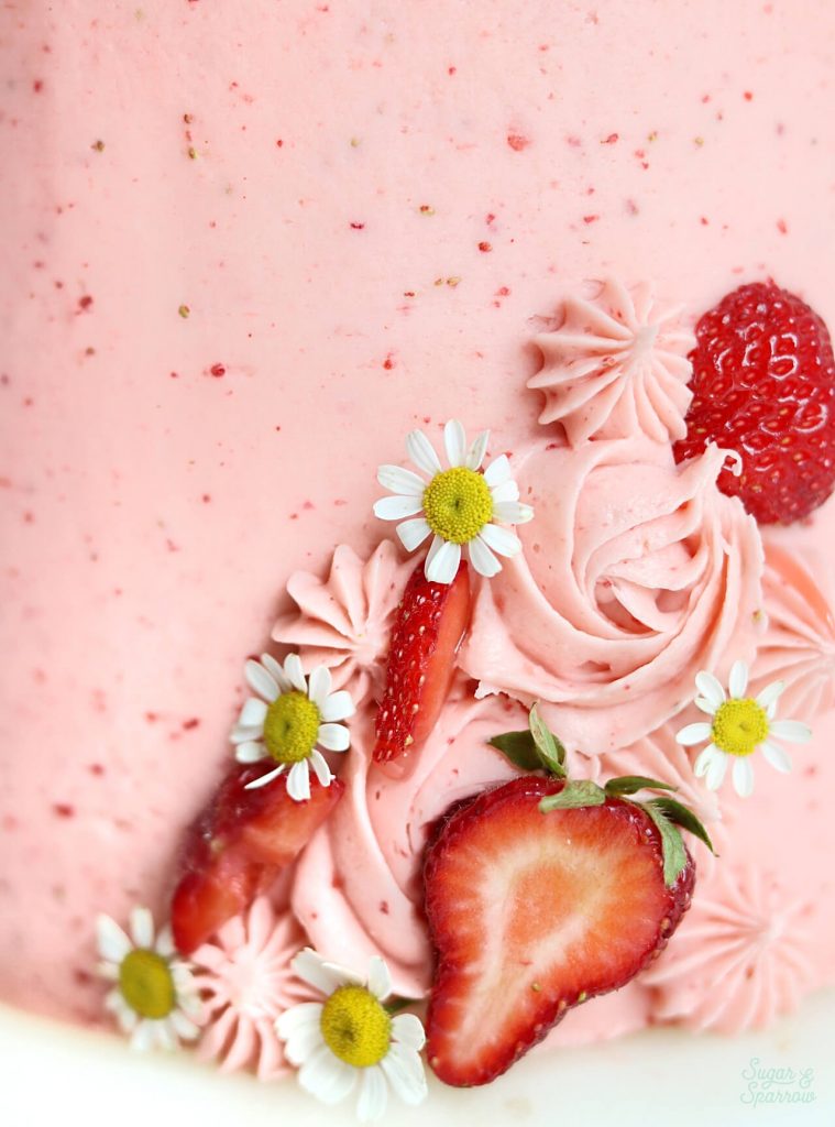 strawberry buttercream recipe by sugar and sparrow