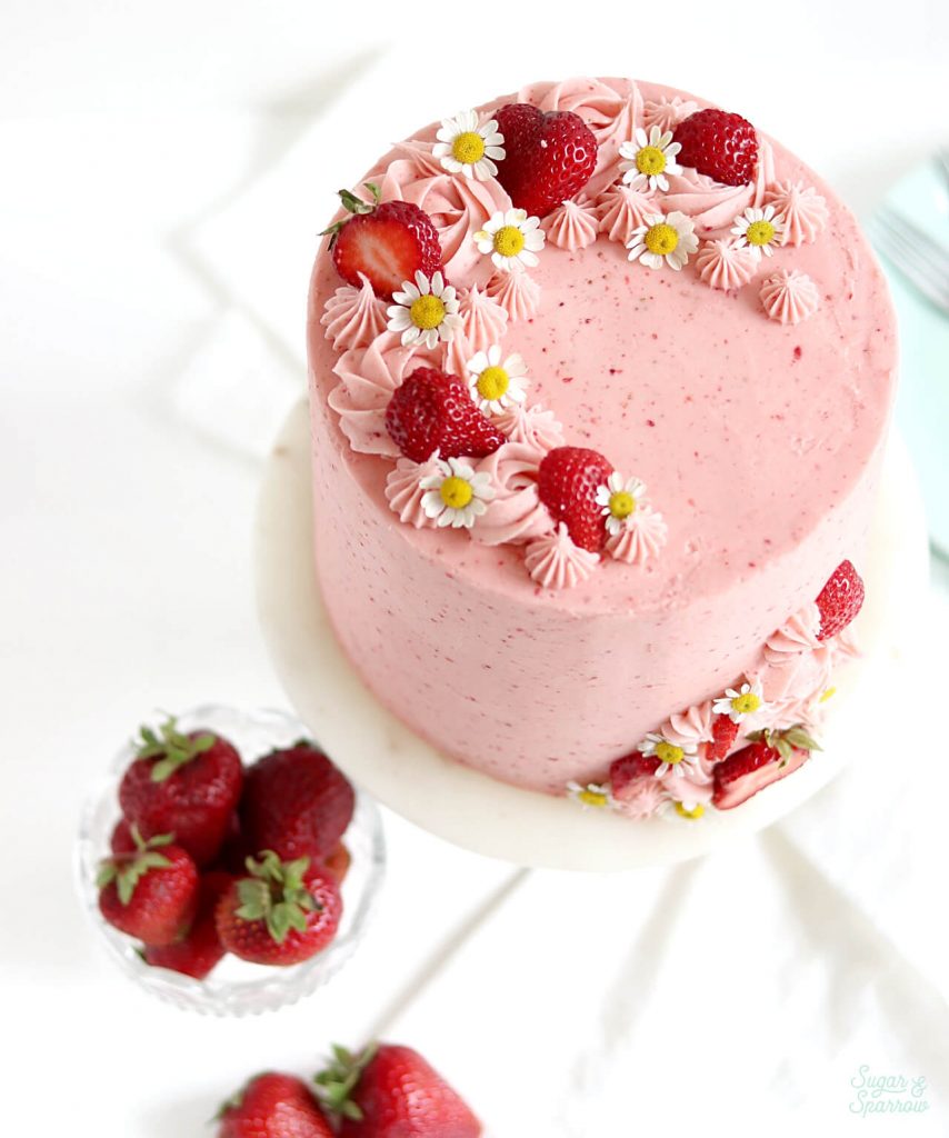 strawberry cake with strawberry buttercream recipe