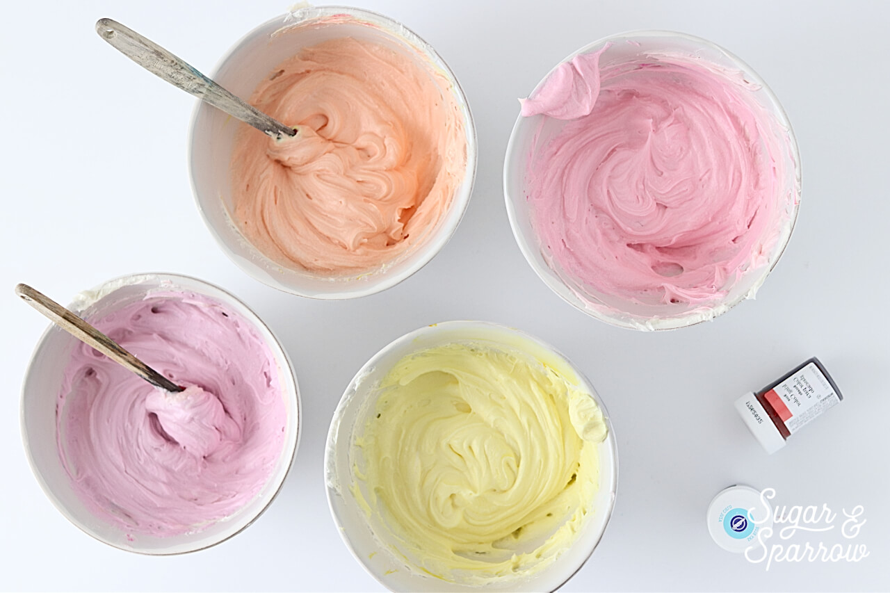 using food color gels with buttercream