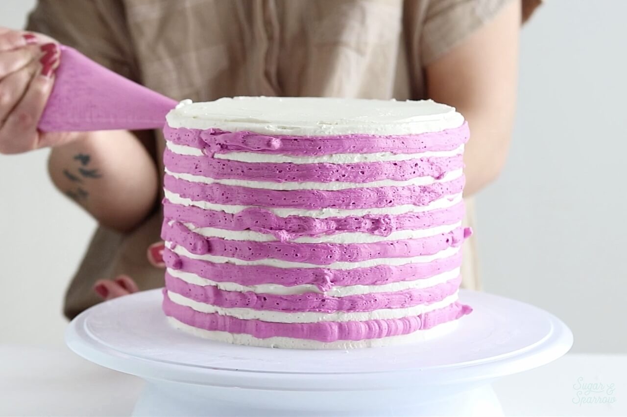 how to make buttercream stripes