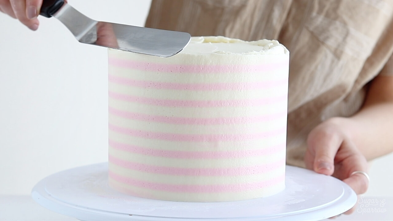 how to make a striped buttercream cake