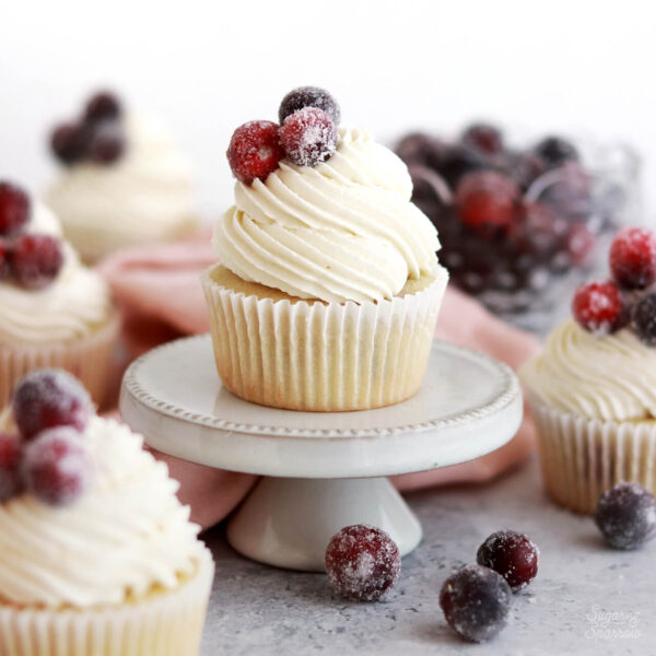 sugared cranberry cupcakes for the holidays